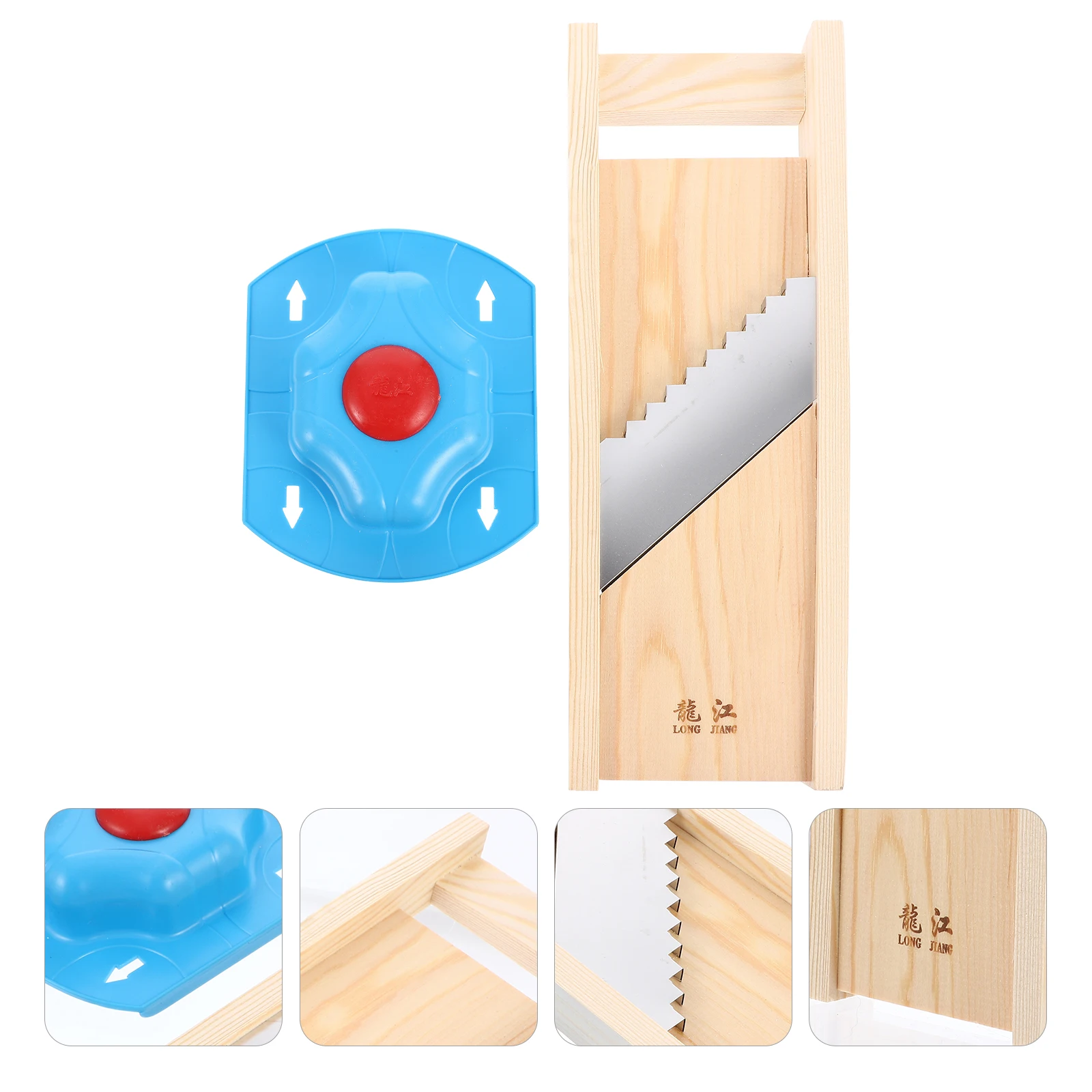 

2pcs Wooden French Fry Cutter Hand Protector Manual Potato Chopper Eco-Friendly Reusable Kitchen Gadget Assorted Color