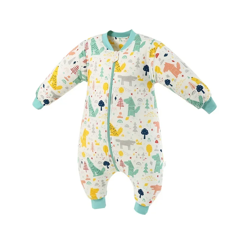 

Cotton Baby Sleeping Bag with Detachable Sleeves Autumn And Winter Thickened Sleepsacks For Boys Girls
