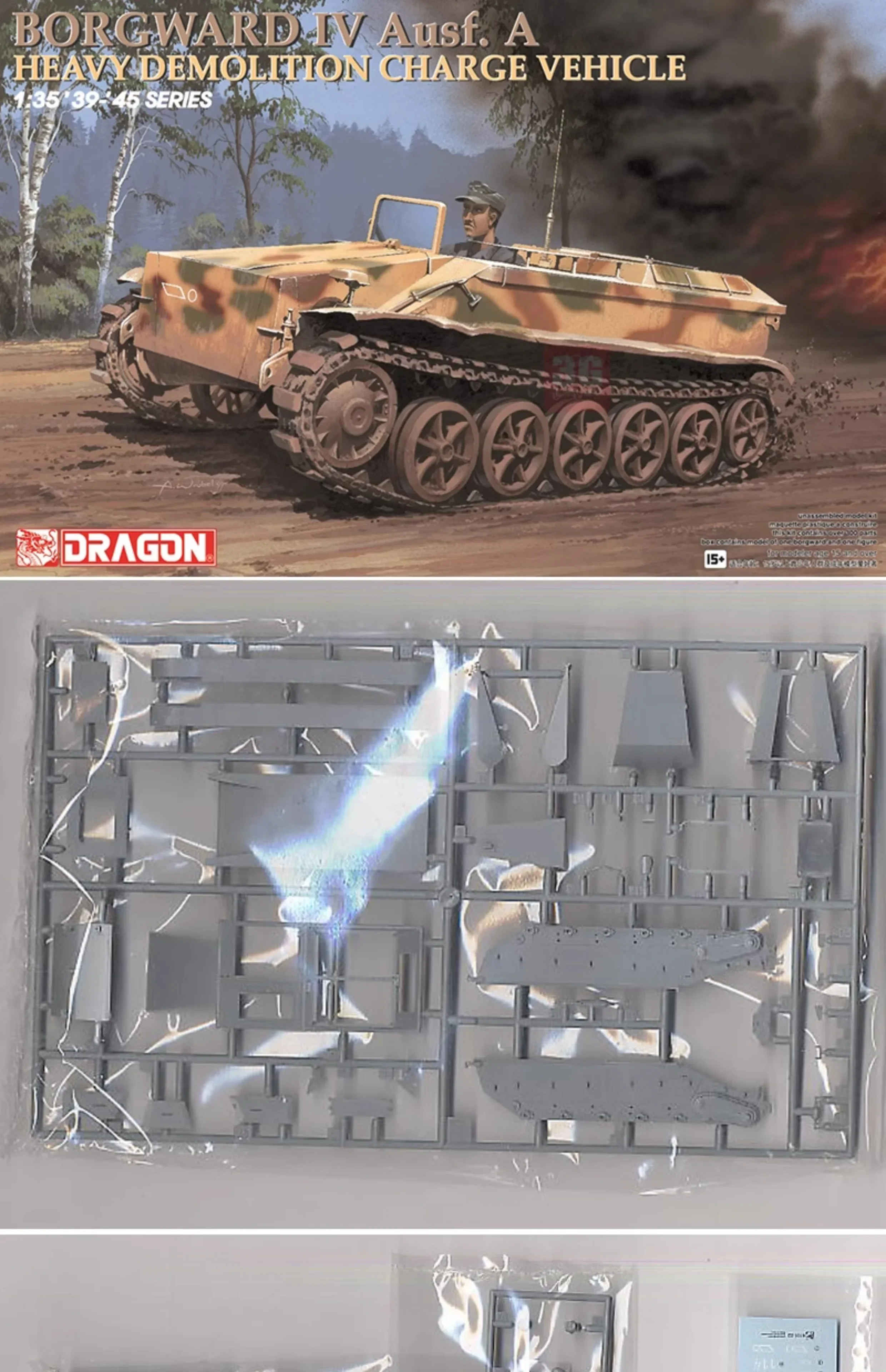 DRAGON Assembled Model Kit 6101 Borgward IV Ausf. A Heavy Demolition Charging Vehicle 1/35