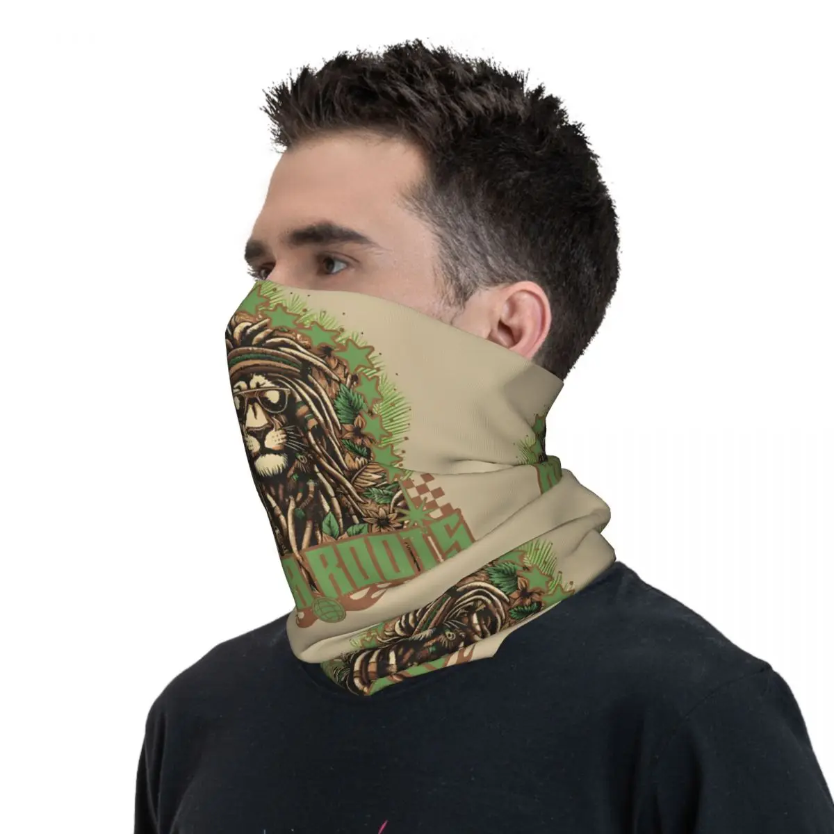 Couvre-cou Bandana Rasta Roots, bande de sauna, écharpe ronde