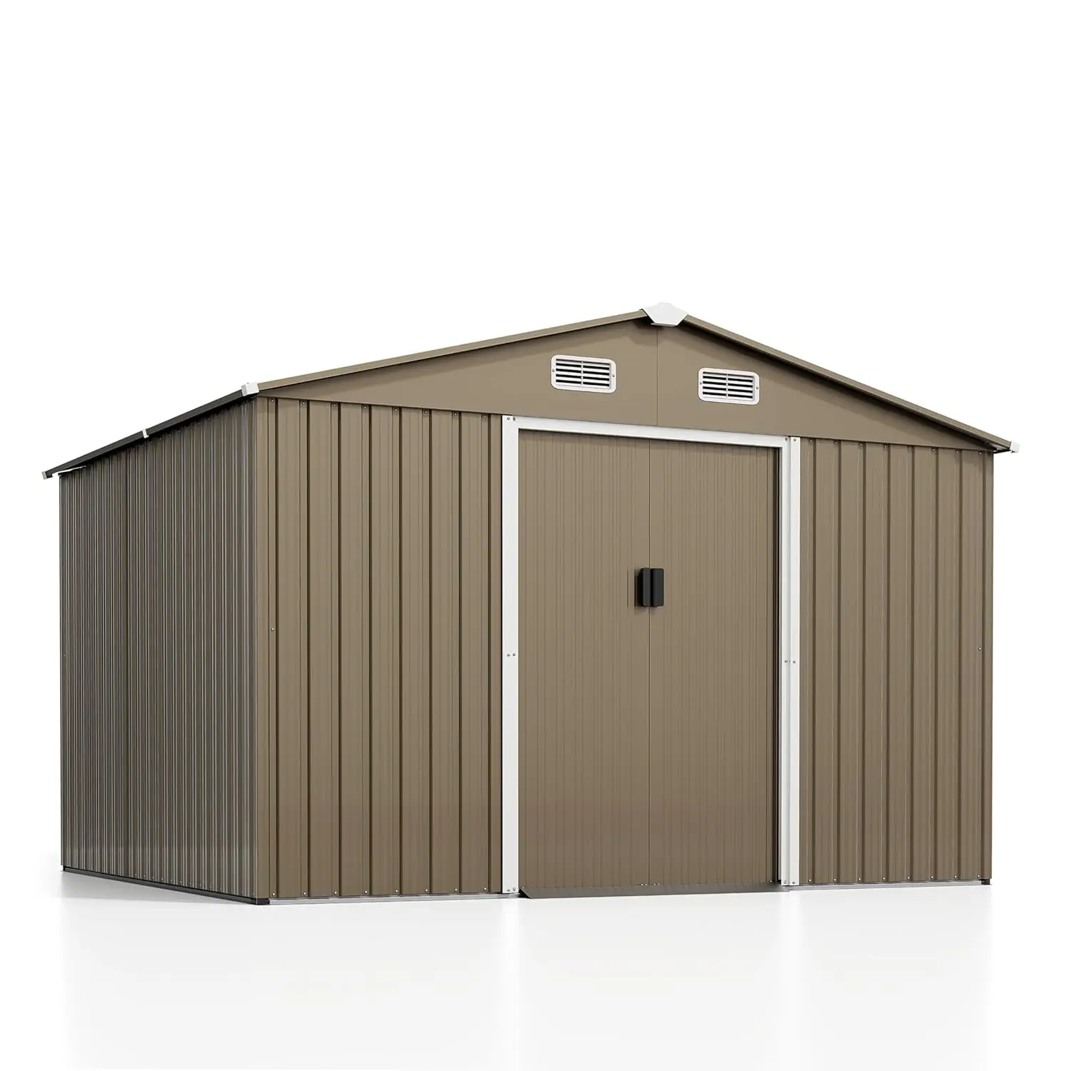 

10 x 8FT Outdoor Storage Shed Waterproof, Large Garden Tool House with Air Vents and Lockable Sliding Door, Metal, Customized