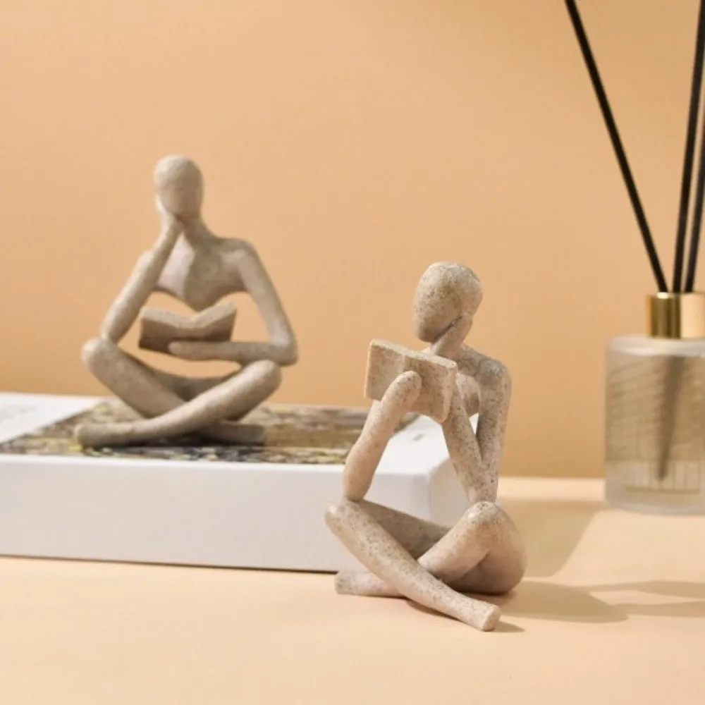 Abstract The Thinker Statue Modern Resin Bookshelf Reading Sculpture Creative Decorative Sculpture Art Decor Bookshelf