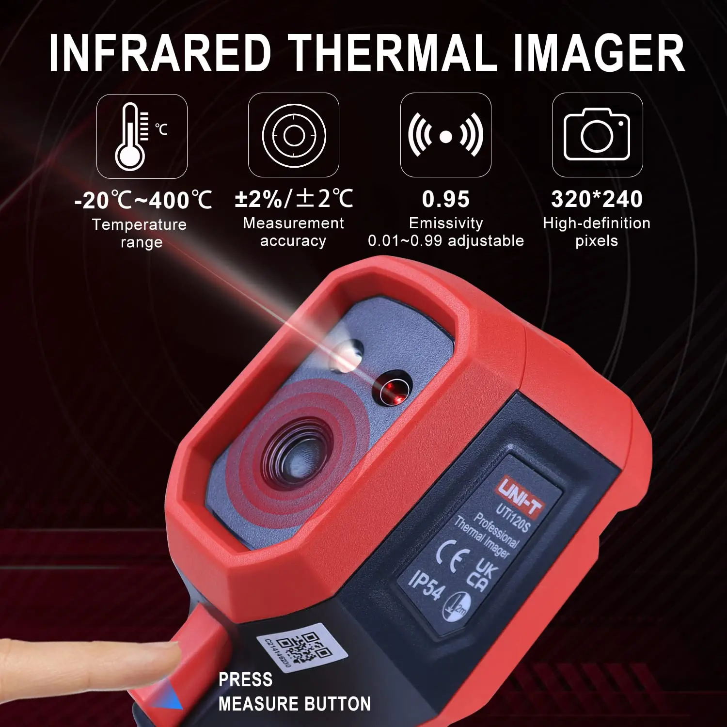 UNI-T UTi120S Handheld Digital Industrial Thermal Imager Camera 120x90 Pixels Temperature Measurement Range -20~400 Celsius view 2