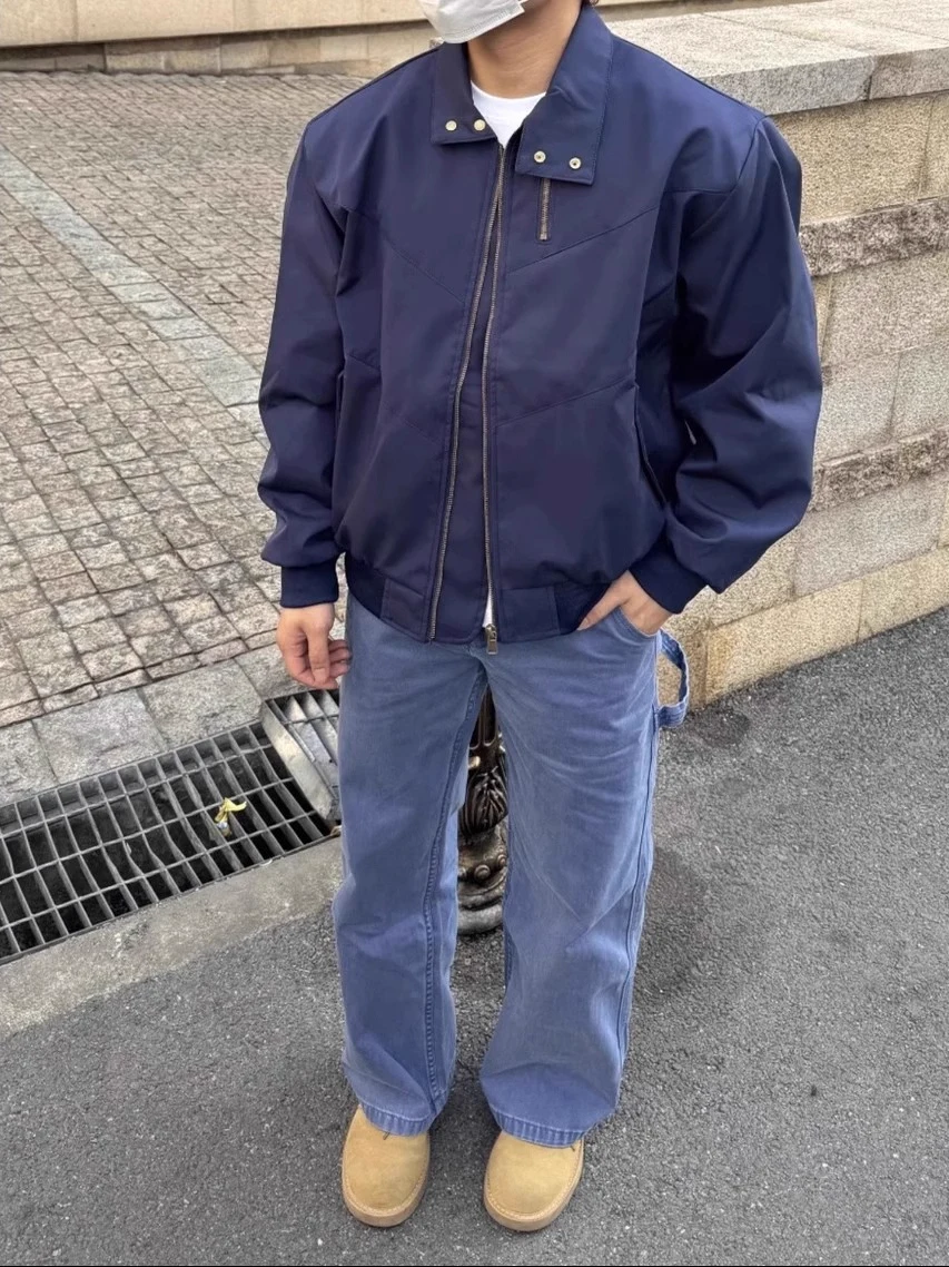 الأمريكية الرجعية الراقية هيكل الشعور رحلة جايت الرجال ربيع الخريف كلينفيت التطريز عادية الوقوف طوق العصرية