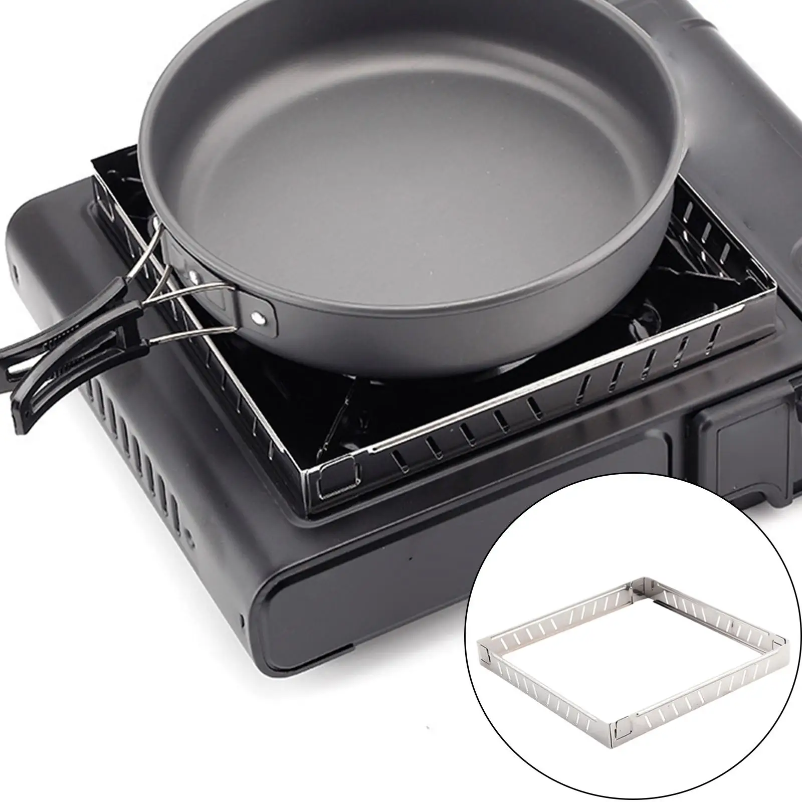 Protector de viento para estufa de Gas al aire libre, adaptador de accesorios para estufa de Camping, senderismo, Cassette de acero inoxidable, pantalla plegable cortavientos