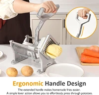 Commercial French Fry Cutter, Heavy Duty Potato Slicer With 3 Blades (1/2", 3/8", 6-Wedge), Stainless Steel Vegetable Chopper 4