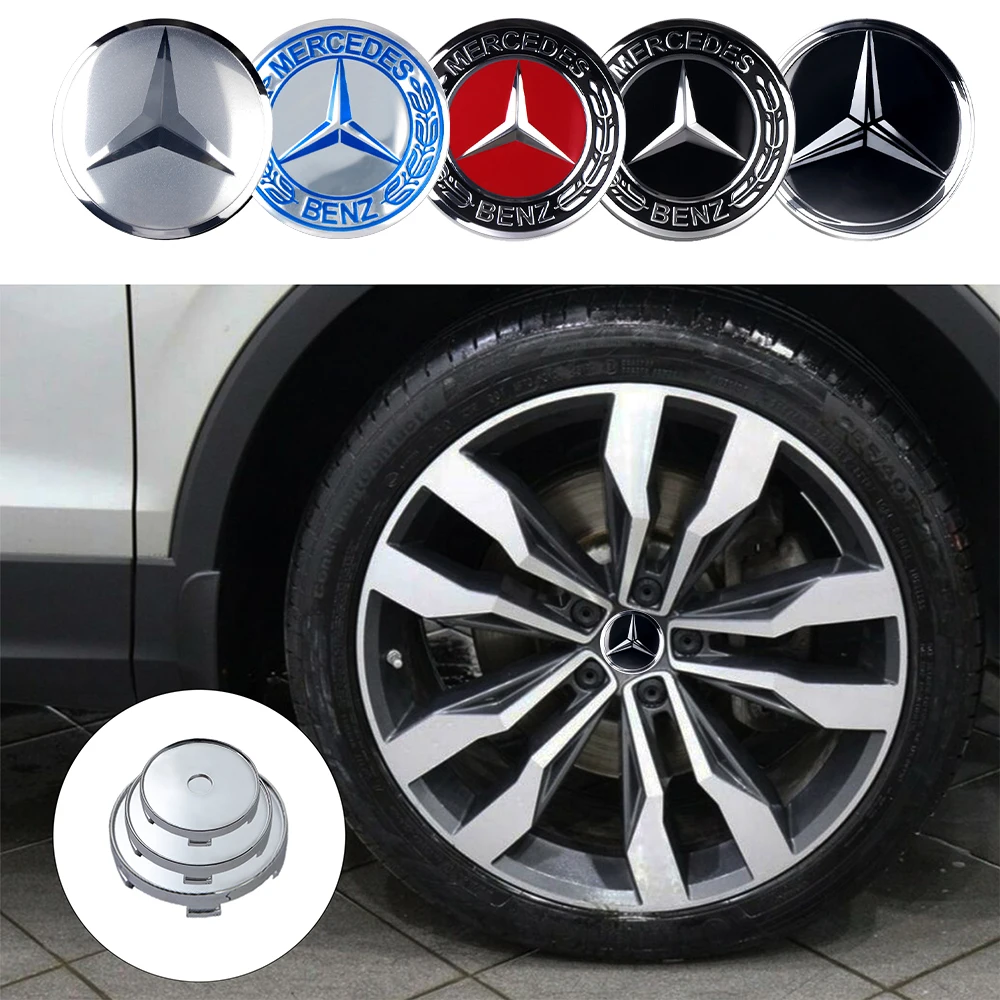 56/60/63/65/68MM Car Badge Wheel Center Cover Hub Cap Stickers For Mercedes Benz A B C Class AMG Smart Fortwo 451 W203 W202 Gla