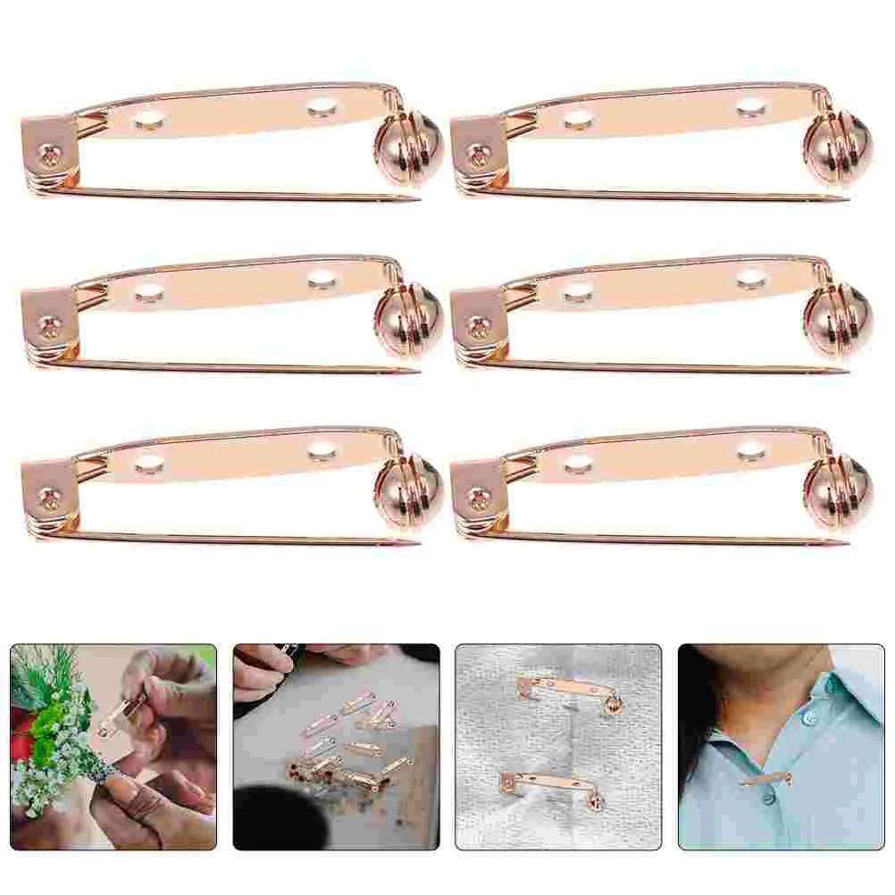 10 Pcs Pin DIY Brooch Safety Making Brooches Craft Accessories Clothes Pins Clothing Crafts Bar Copper Base for