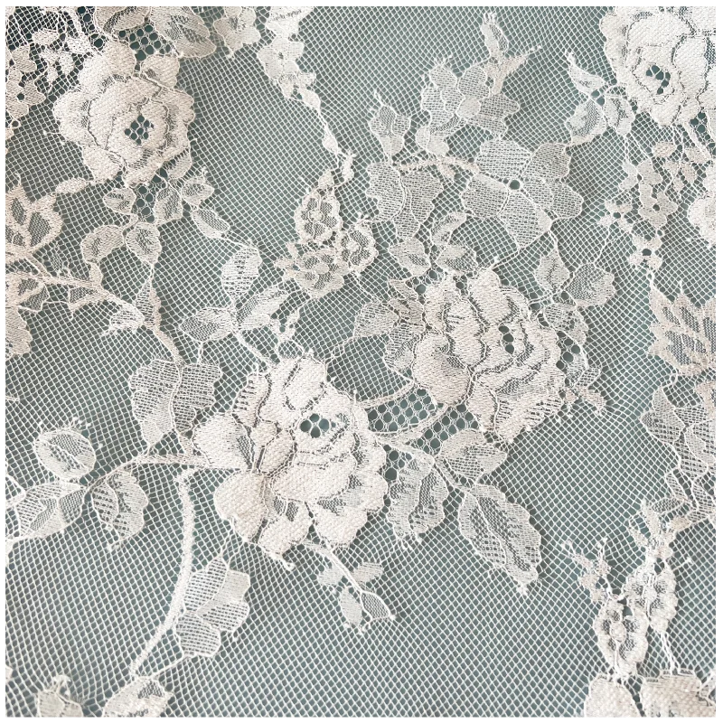 Gestricktes Netz für Hochzeitskleider, weißer Blumen-Spitzenvorhang, Stoffaccessoires, RS4055, neu – Detail 8