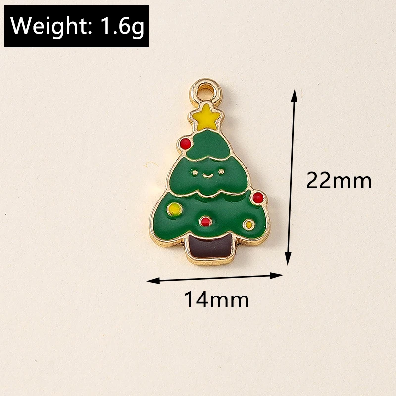 20 Stück gemischte niedliche Emaille-Weihnachtsbaum-Anhänger für die Schmuckherstellung, Tropfenohrringe, Halsketten, Armbänder, DIY-Bastelzubehör – Detail 36