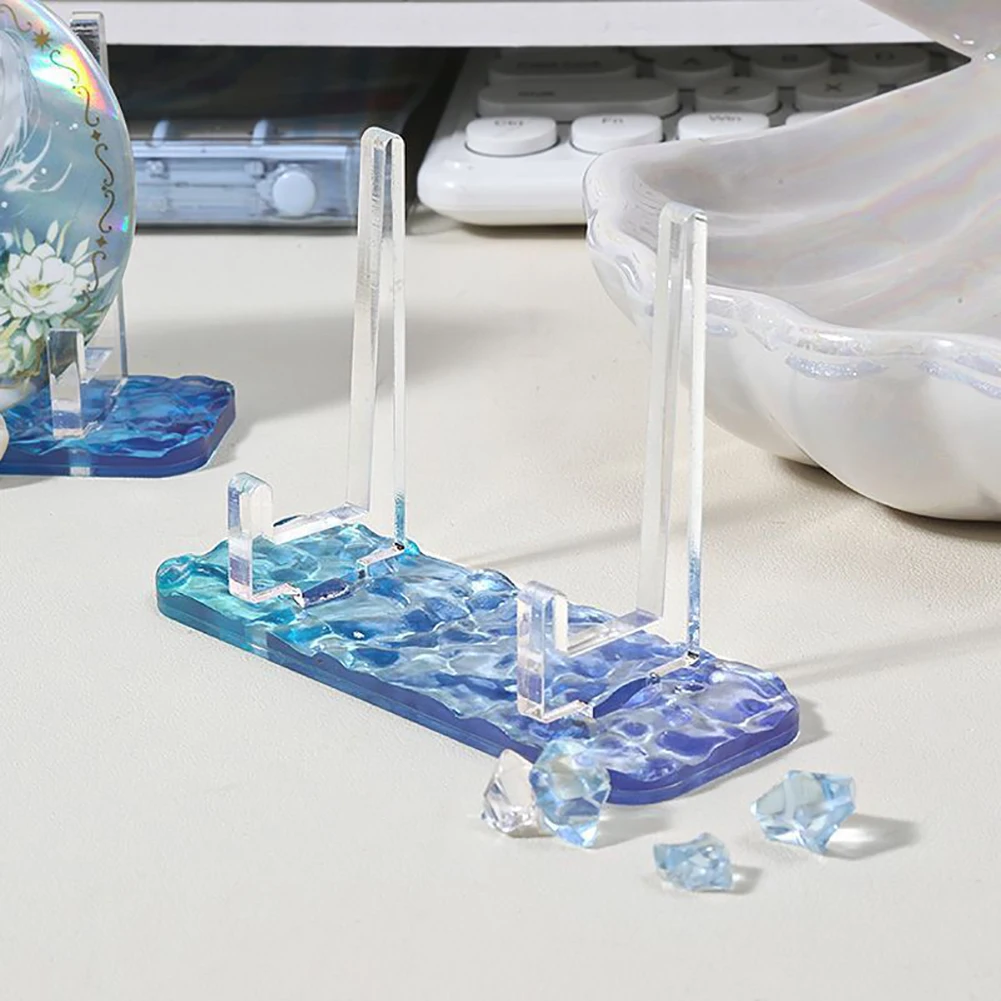 New Clear Acrylic Display Easels Rack Beautiful Fashion Water Ripple Picture Frames Holder Plate