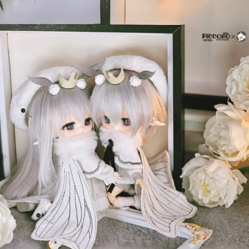 Piccodo Haneko 12cm Bjd Action Doll Gray Hair Movable Joints Collectible Figure Fashion Dress Up Handmade Toy For Collectors