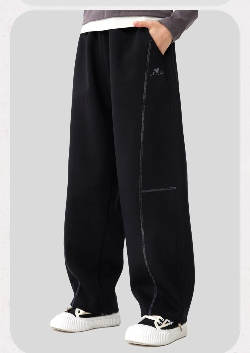 UNITIM 2026 Herbst 4-16 Jahre Mädchen Sporthose Lose Kinder Mädchen Gerade Hose Elastischer Bund Junge Teenager Mädchen Jogginghose – Detail 13