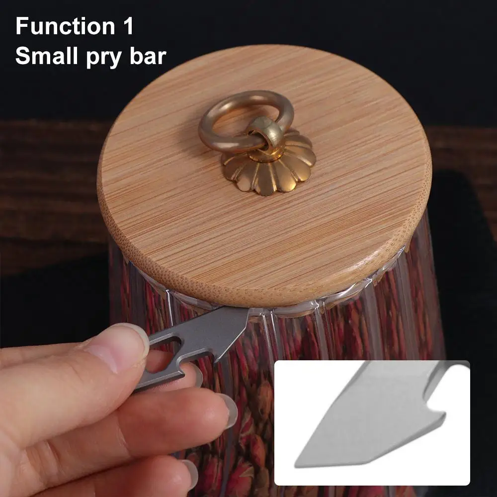 Easy To Use 55mm Mini Pry Bar Multipurpose Portable Bottle Opener Durable TC4 Titanium Alloy Keychain Pendant Gifts