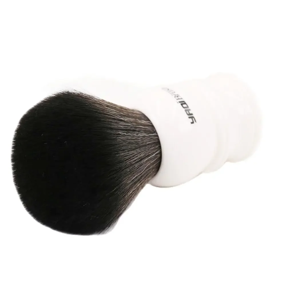 Yaqi 30mm Size Knot White Handle Black Synthetic Hair Shave Brush