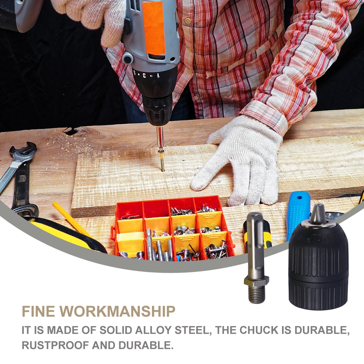 

Drill Chuck 2-13Mm Square Handle for Electric Hammer Impact Driver Wrench Keyless Conversion Tool High Strength Metal