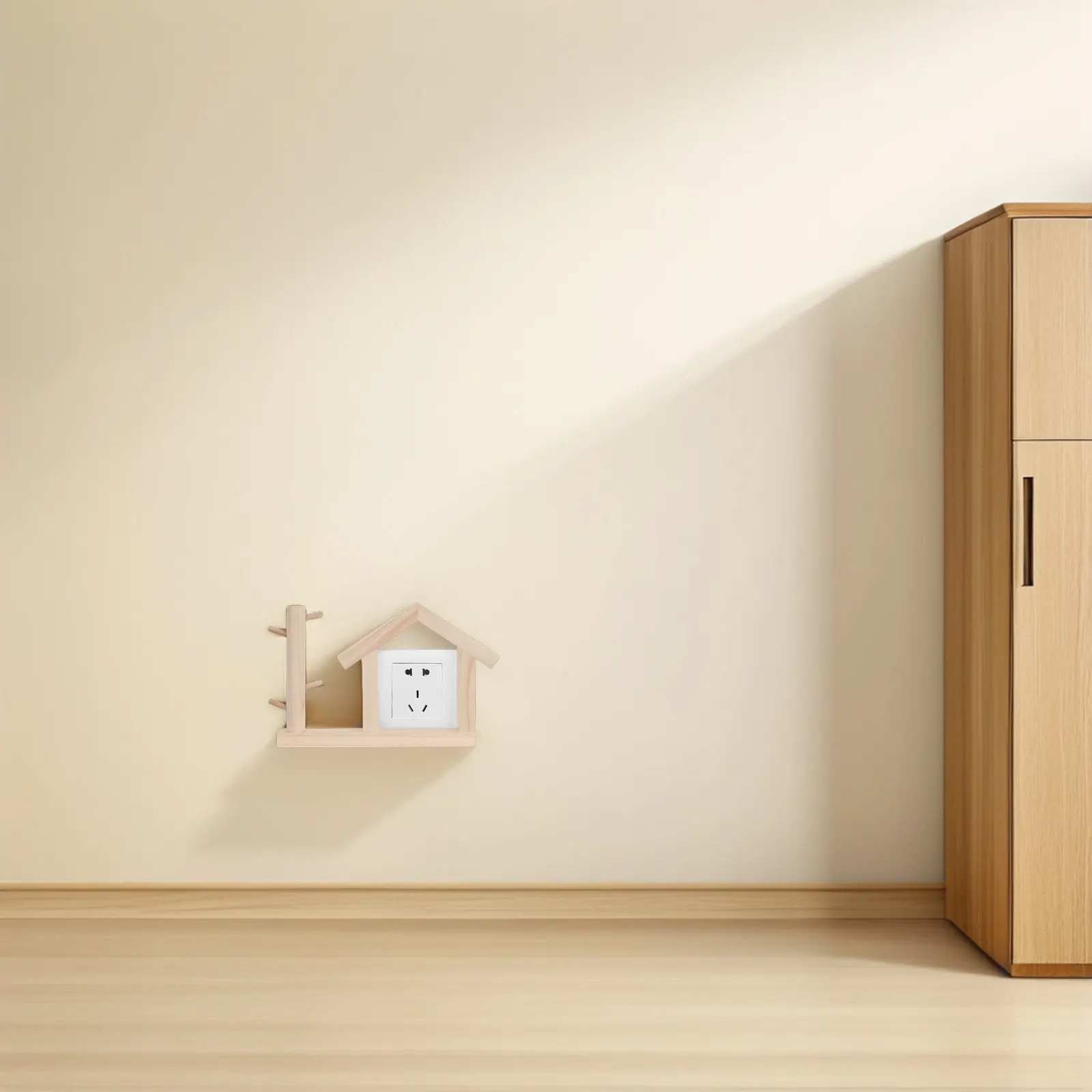 Rustic Farmhouse Light Switch Shaped Wooden Wall Plate Key Hook Modern Outlet Surround Trim Living Room Bedroom