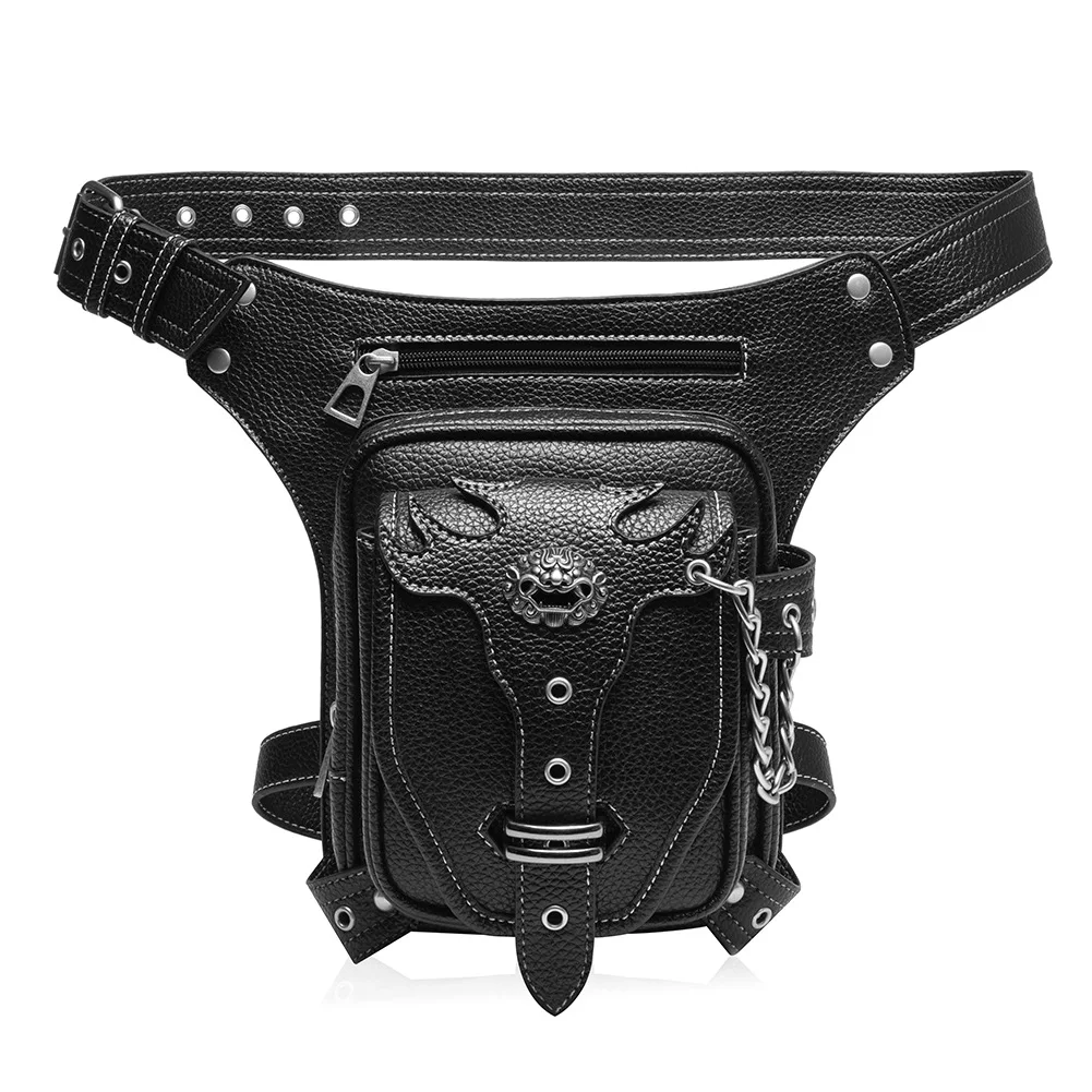 New Tactical Leg Bag Motorcycle Riding Men\'s Purse Pu Leather Motorcycle Leggings Outdoor Bag Waist Bag Fanny Pack Belt Bag