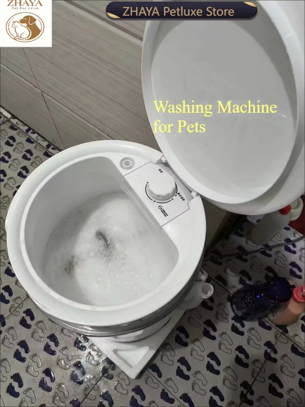 ZHAYA Pet Sterilization Washing Machine Small Spin Dry Integrated Dog Toy Clothes Cleaner Portable Mini Laundry Washer