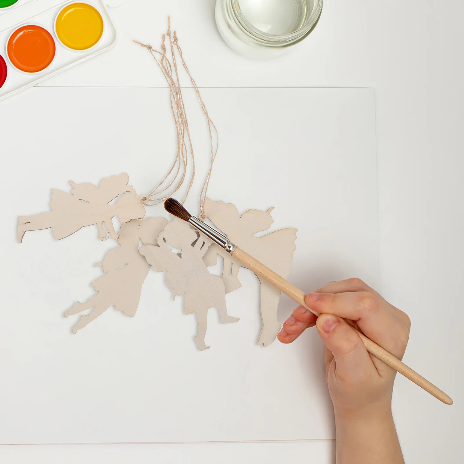 

24 Sets Wooden Fairy Crafts Decor Birthday Party Supplies Christmas Cutouts Easter DIY Ornaments