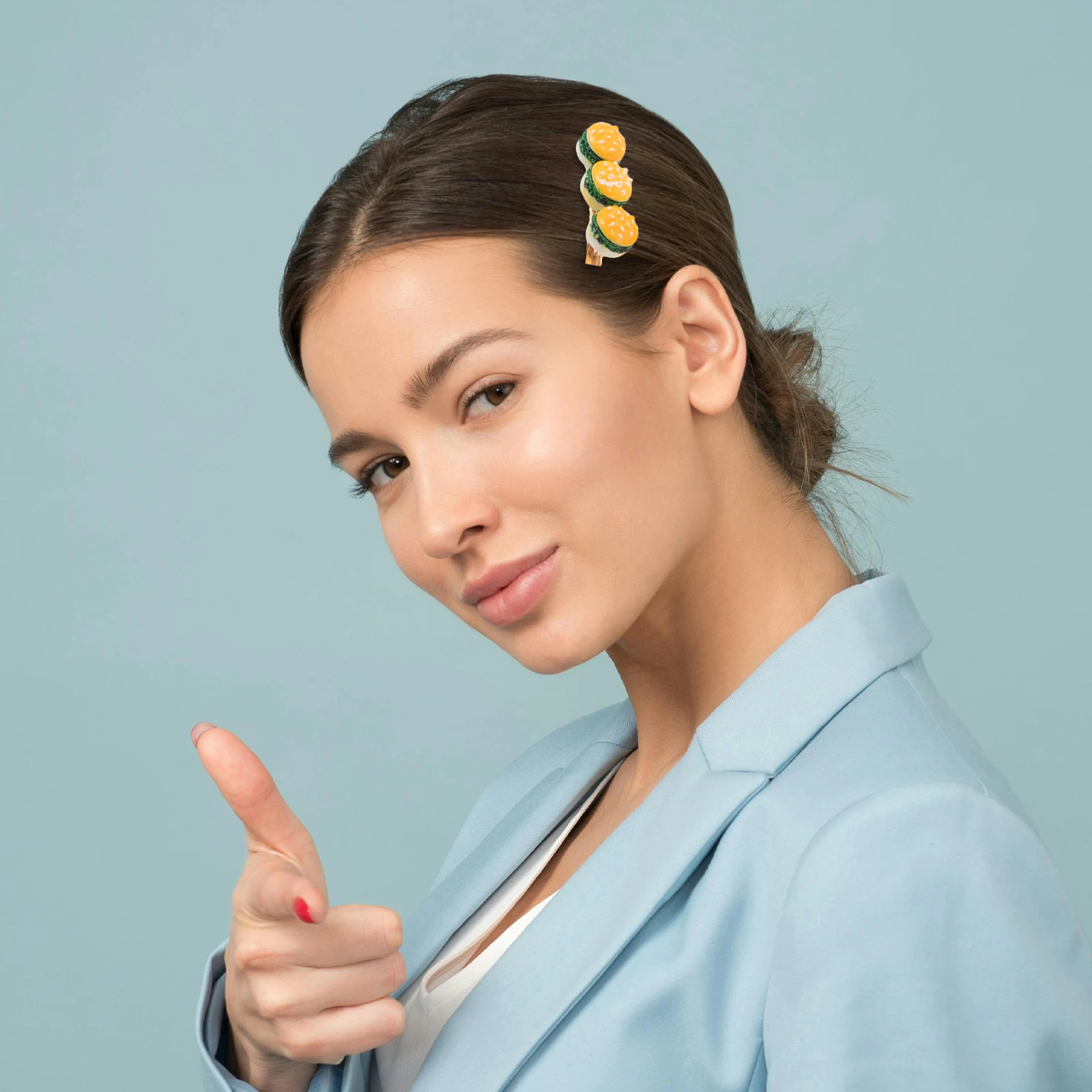 

2pcs Funny Food Hair Accessories Mini Hamburger Hairpin Artificial Clips Ice Cream Creative Barrettes Realistic Style Secure