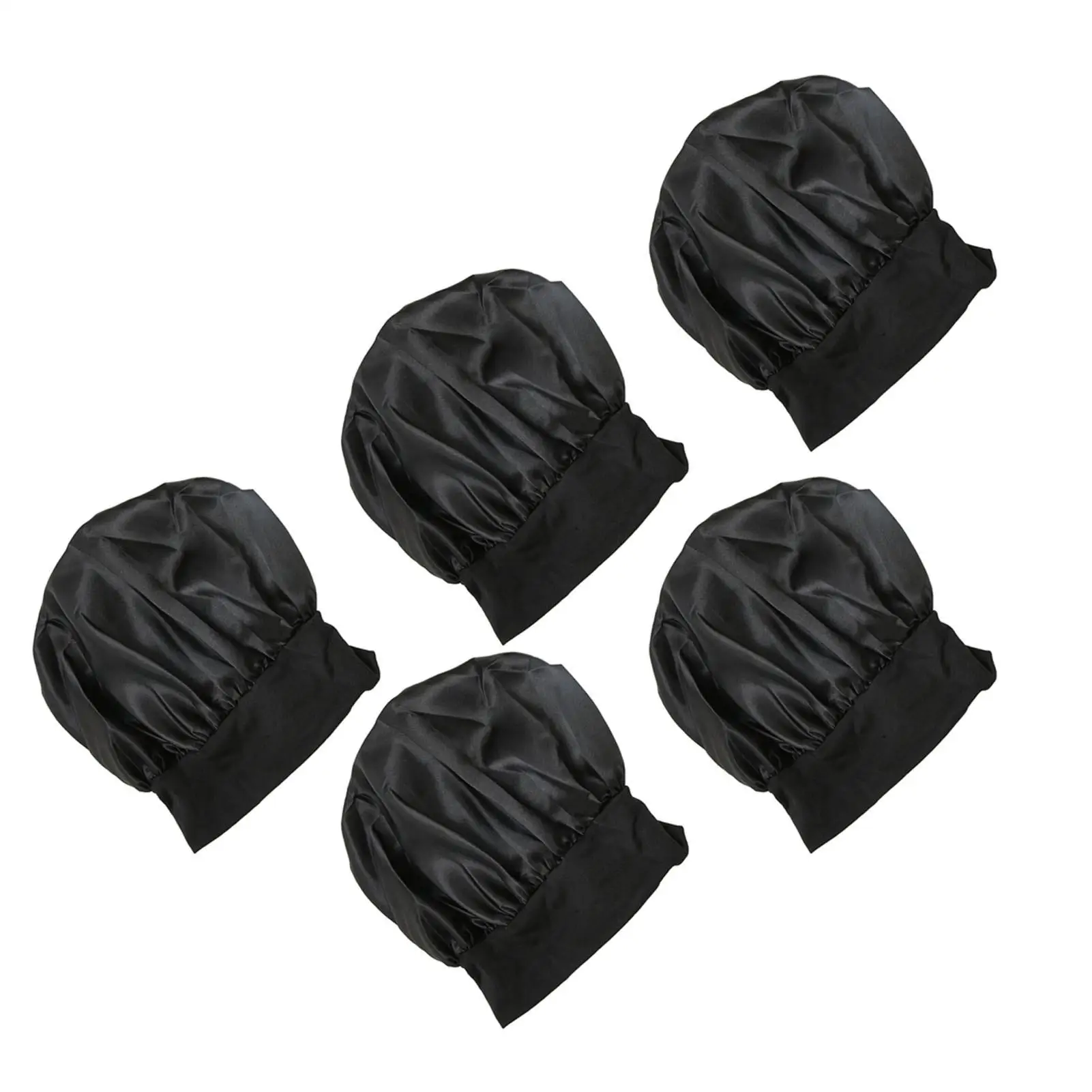 أغطية رأس من الساتان قابلة للتنفس مع عصابة رأس واسعة للاستخدام المنزلي وشعر أنيق #6