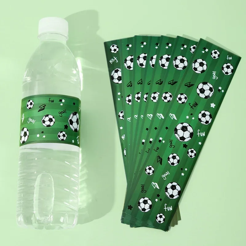 10 stücke fußball aufkleber fußball thema flasche etiketten aufkleber für jungen geburtstag babyshower party dekor liefert sport dekor – Detail 1