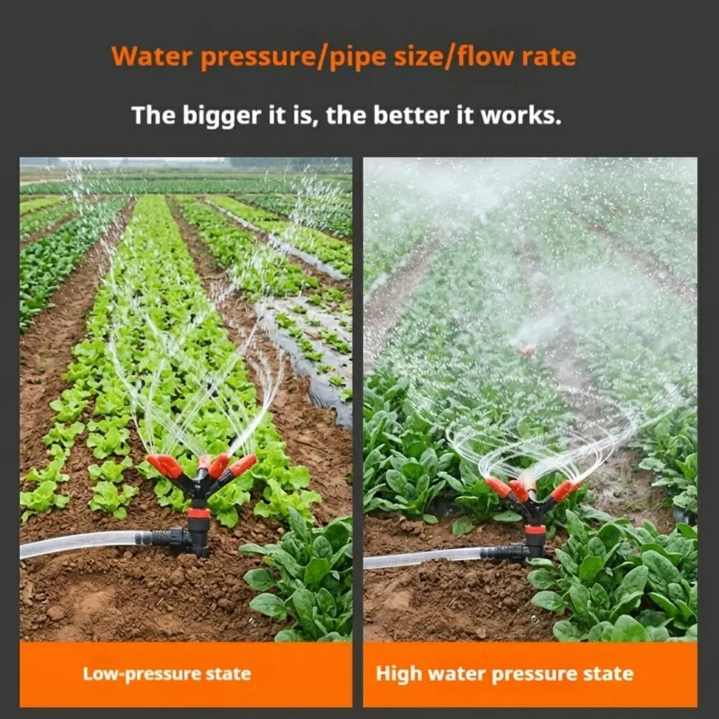 Automatic 360 Rotating Garden Sprinkler 2pcs Set Adjustable Spray for Lawn Patio Plant Beds Easy Installation Timer Water Usage