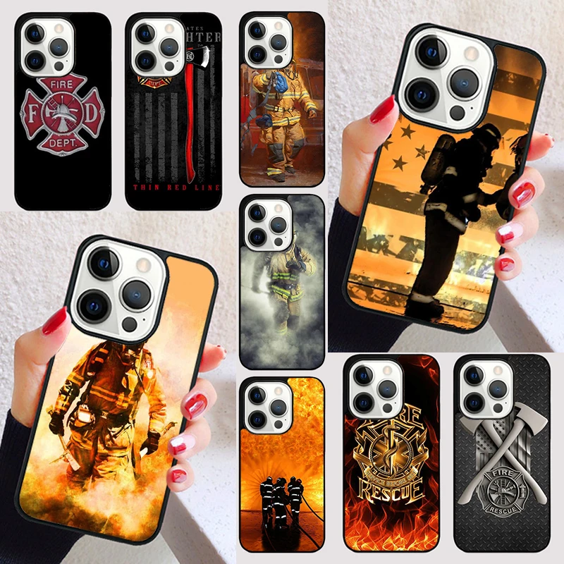 Firefighter Fire Fireman cover For iPhone 15 16 13 12 11 14 Pro Max Mini Max SE 2020 7 8 6S Plus Phone Case