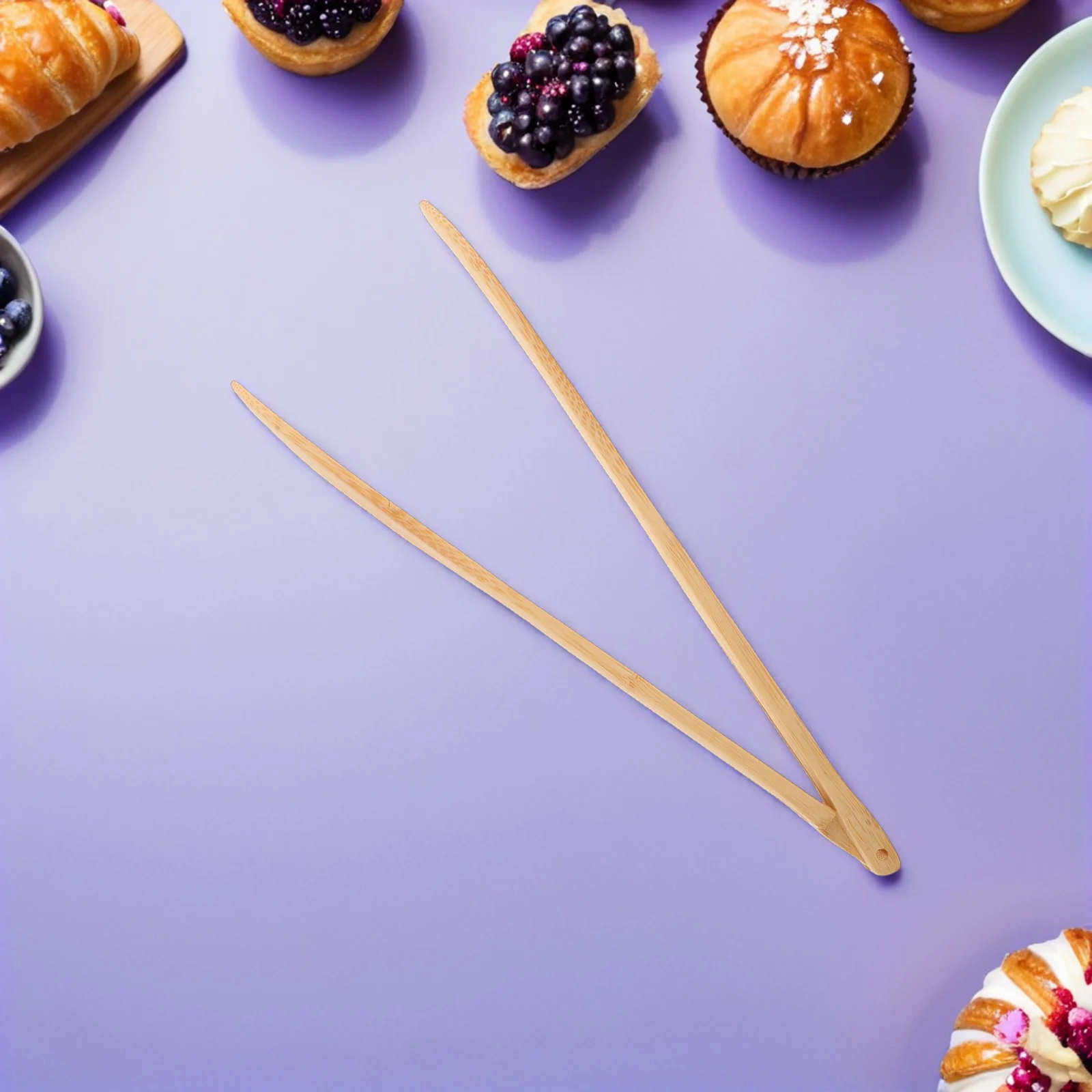 2 قطعة ملقط الخيزران نخب لا الطلاء المضادة للانزلاق قابلة لإعادة الاستخدام أواني المطبخ الطبخ 12 بوصة محمصة ملقط شواء شواء الغذاء