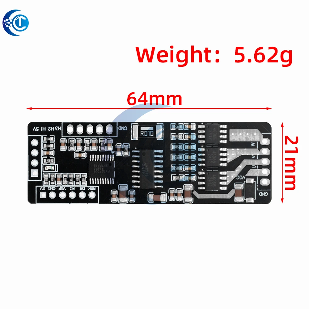 Módulo de controle de motor Hall indutivo BLDC 24W: driver trifásico 5V-40V 2A PWM