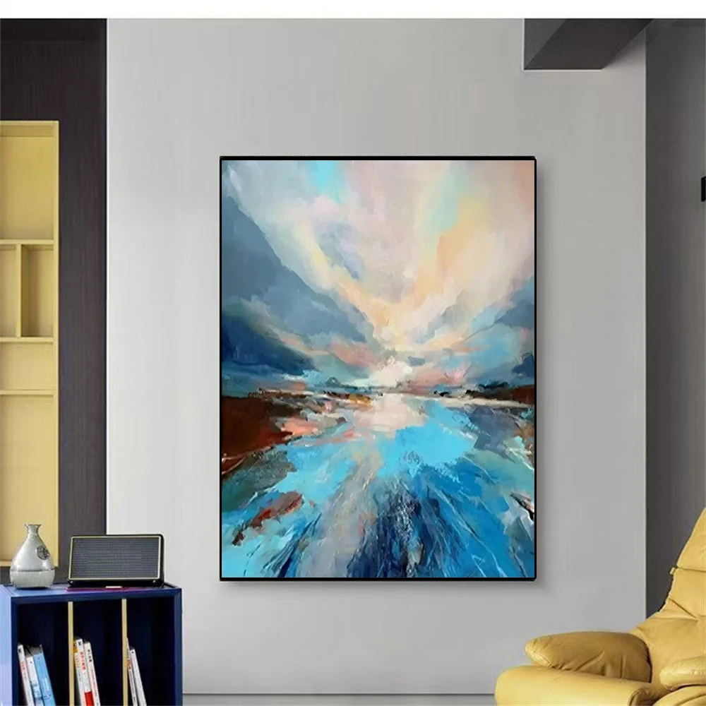 

New Abstract Picture Large Sizes Handmade Oil Painting On Canvas Abstract sailboat Landscape Wall Art Pictures Decor Living Room