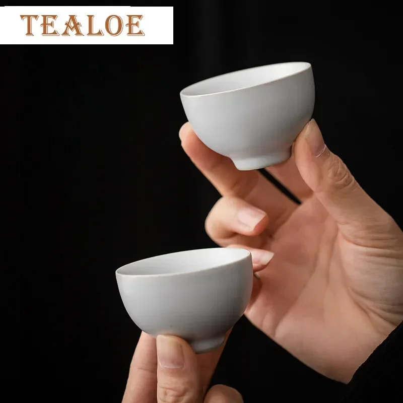 2pc/set Ancient White Handmade Master Cup Household Coarse Pottery Small Teacup Jug Fragrance Bowl Tea Services Ornaments 50ml