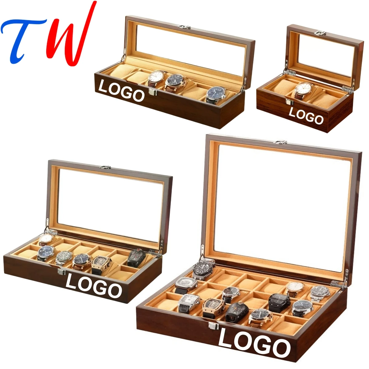

Personalized Logo Luxury Wood Watch Box For Men Watch & Jewelry Display Watch Case Premium Gift Packaging&Storage Collection OEM