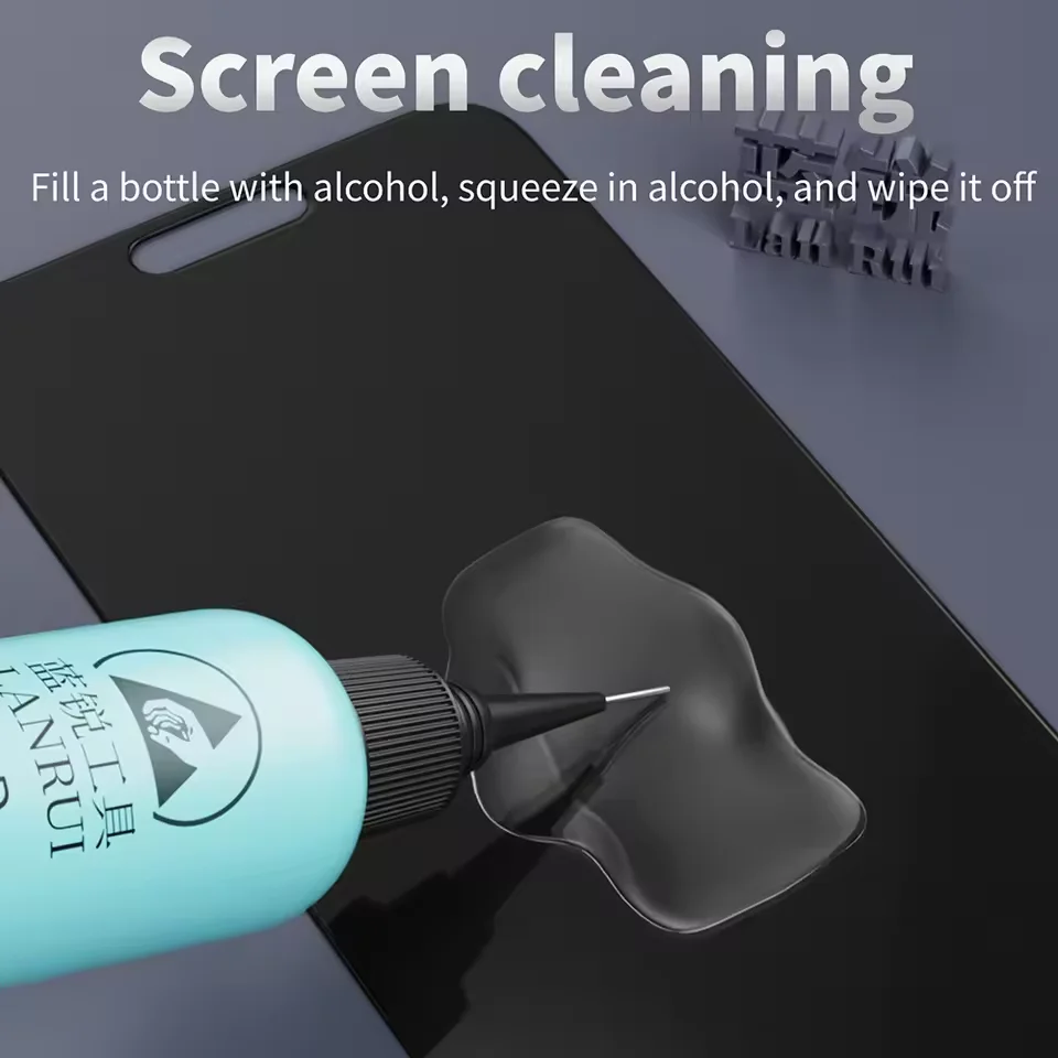 LANRUI 60 مللي AC1 & AC2 طبقة مزدوجة مانعة للتسرب حقنة زجاجة اللوحة الأم شاشة تنظيف أدوات زجاجة الكحول #5