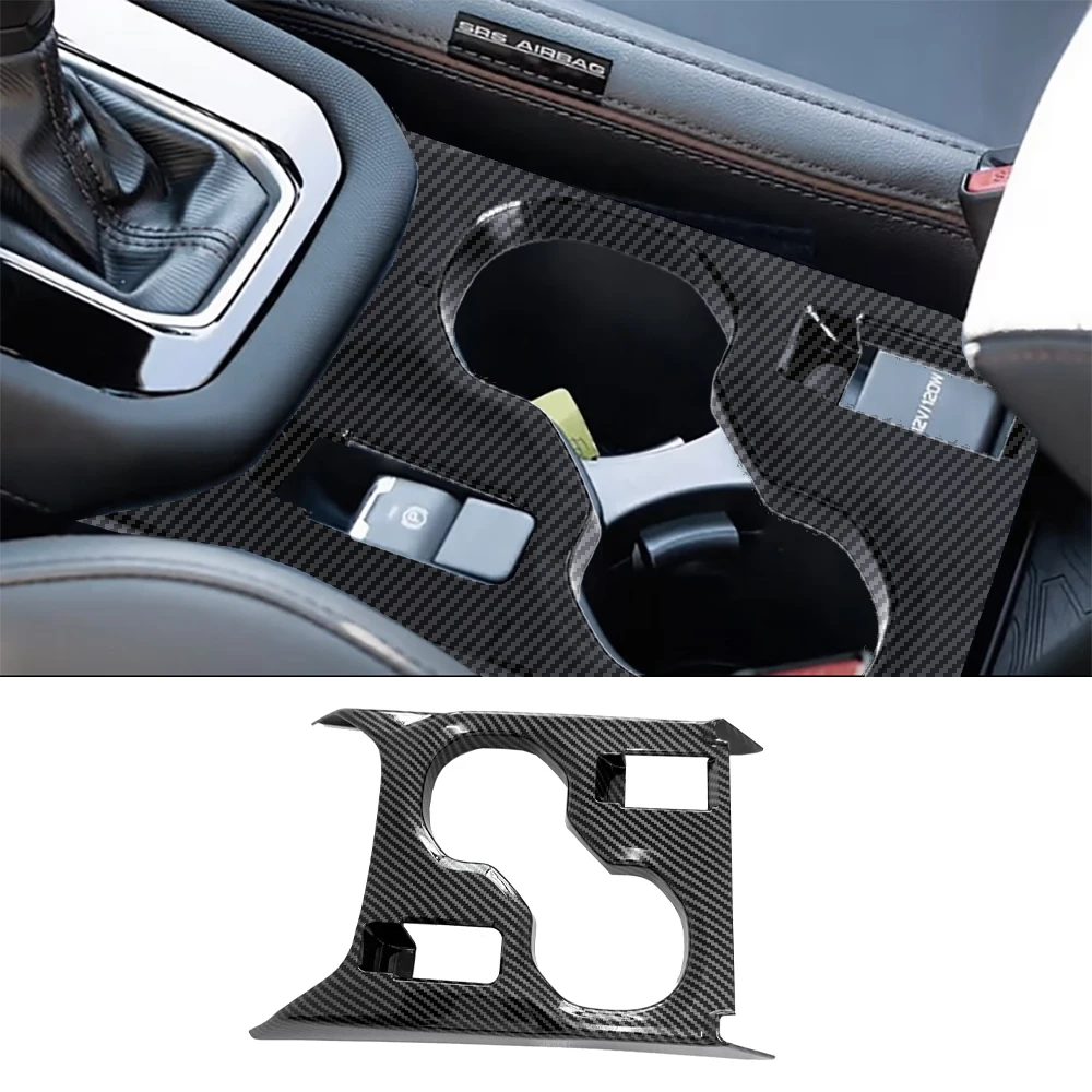 

Carbon Fiber Look Center Console Cup Holder Bezel Panel Trim Cover For 2025 2026 Subaru Forester Accessories
