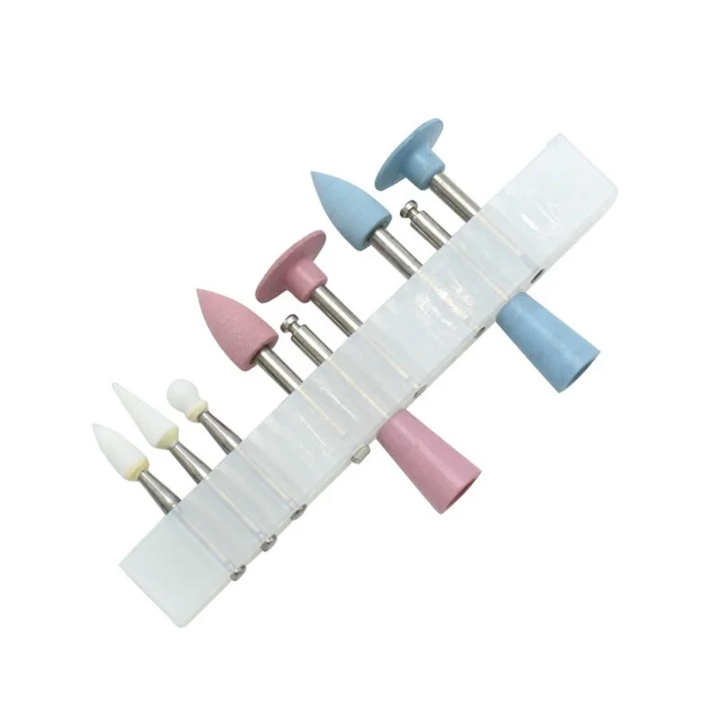 JUMTOP 9Pcs Dental Composite Polish Kit Silicone Grinding Heads Teeth Polisher Polishing Burs for Low Speed Handpiece