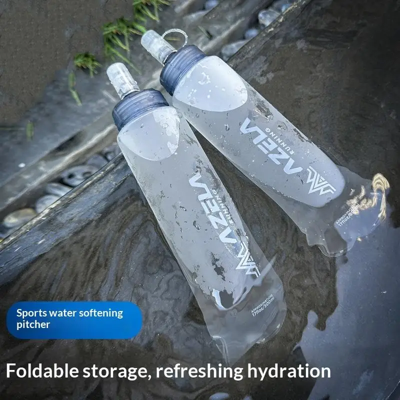New·250/500ml Summer Folding Sport Water Bottle TPU Running Water Cup Portable Camping Soft Water Bag For Running Cycling·