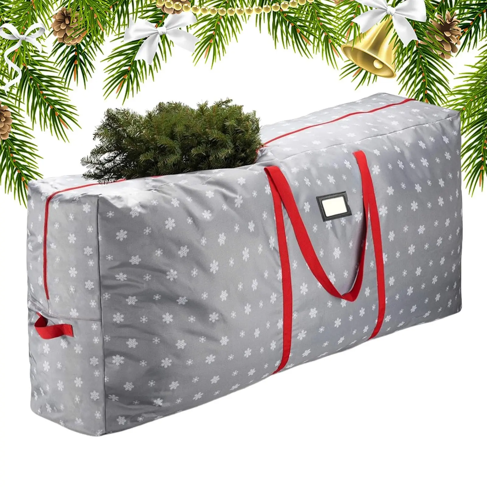 

Foldable Christmas Tree Storage Bag, 210D Oxford Cloth Xmas Tree Bag with Reinforced Handles, Holiday Decoration Storage Bags