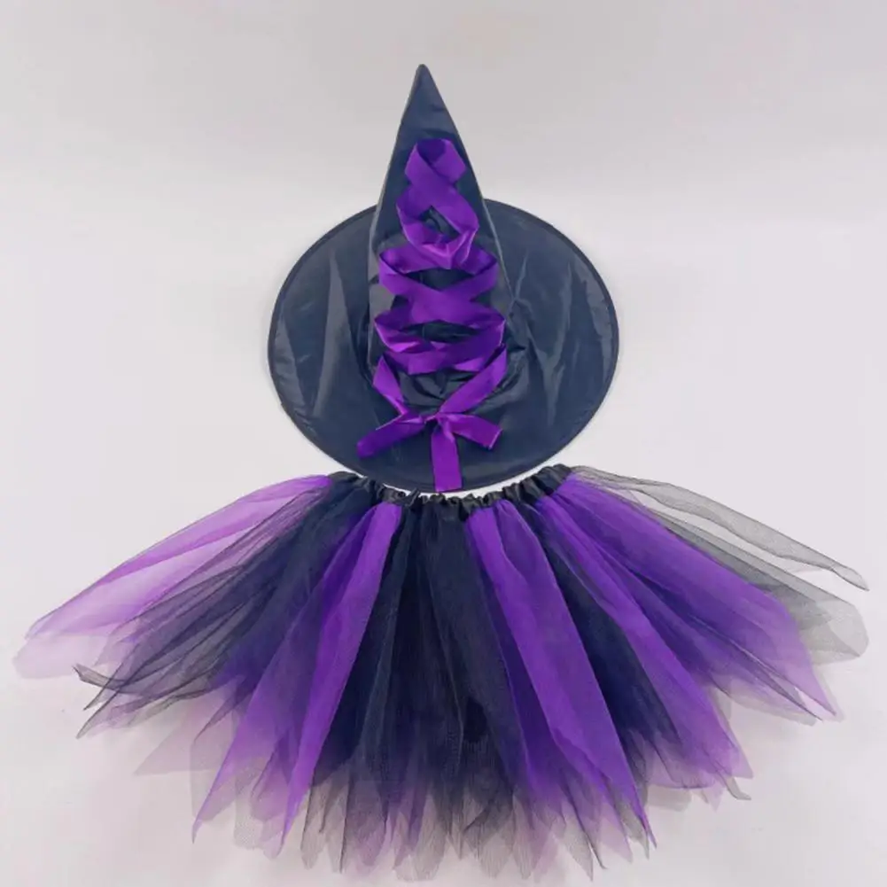 Ensemble de jupe de ballet en mousseline de soie épissée colorée pour adultes et enfants, costume en tulle de gaze, maille à volants, plissé moelleux, Halloween