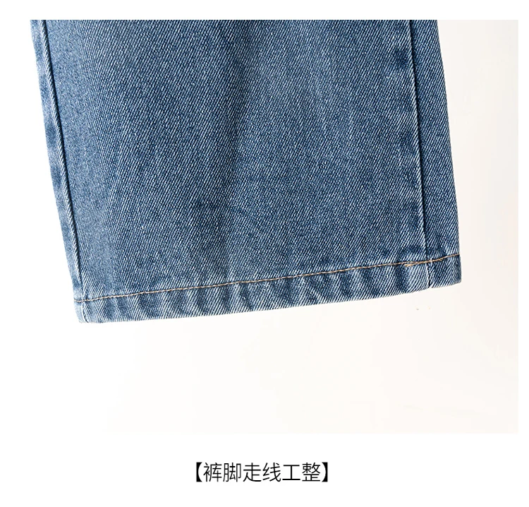 Stylische Streetwear-Jeans für Kinder mit geradem Schnitt und Sternen, modische Kleidung, Hip-Hop-Retro-Jeanshosen für Mädchen, luxuriöse Kinderhosen – Detail 14