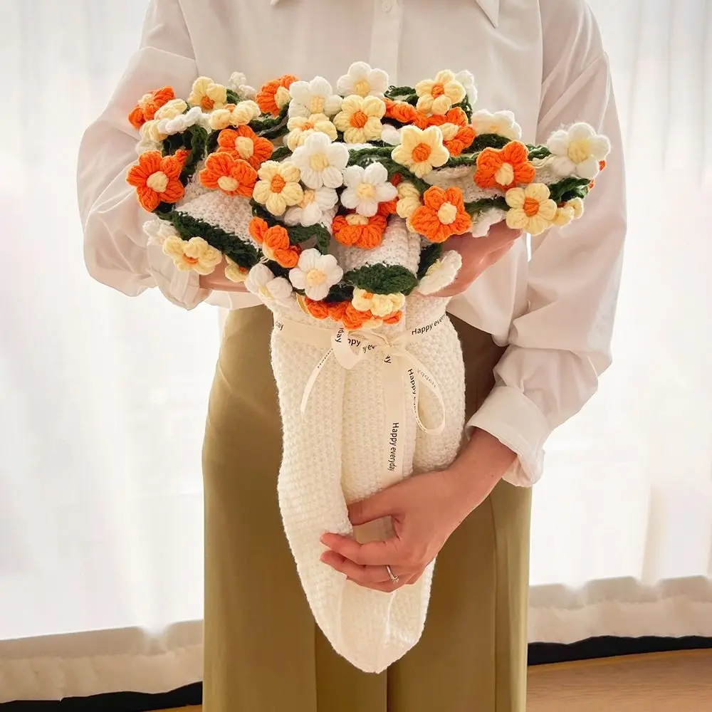 New 60cm 80cm Flower Bouquet Blanket Romantic Handmade Crochet Flowers Blanket DIY Daisy Crocheted Baby Blanket Valentine’s Day