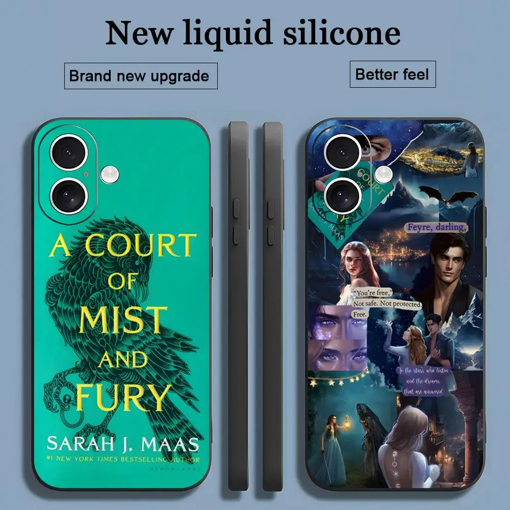 A Court of Mist and Fury novel Phone Case For iPhone 16 15 14 13 12 11 X XR XS 8 Plus Mini Pro Max Soft black Shockproof Cover