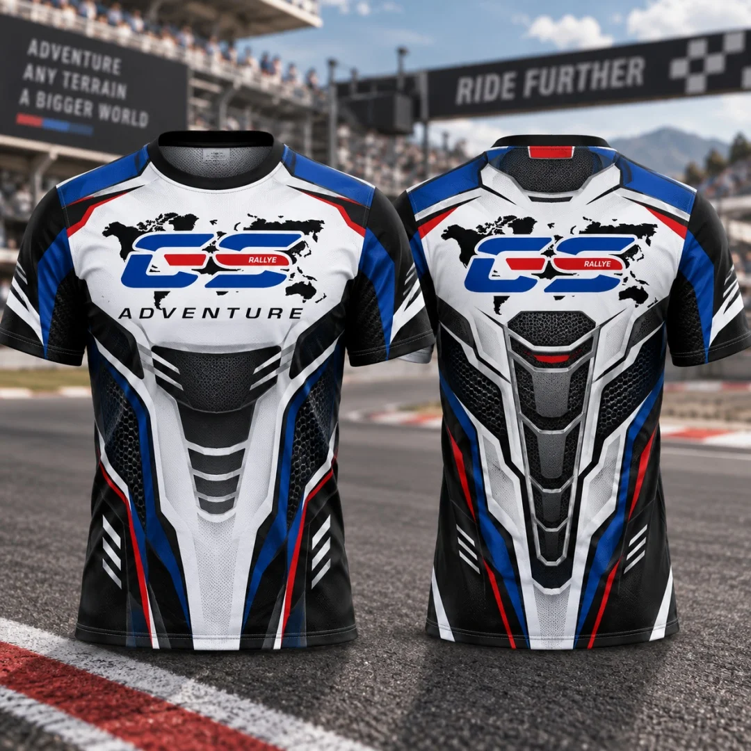 Men GS Adventure Motorbike T Shirt Full Print Short Sleeve Quick Dry Biker Tee Outdoor Motorcycle Riding Touring Rider Clothing