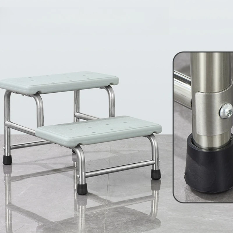 Stainless Steel Step Stool Thickened Step Ladder Medical Grade Footstool Moisture-Proof Anti-Corrosion Heavy Duty Home Use image 4