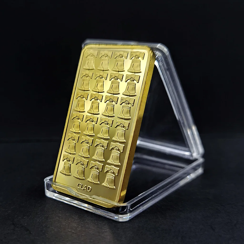 Commemorative Coin Souvenir Philadelphia Liberty Bell Gold Bar Commemorative Coin Troy Ounce Square Block