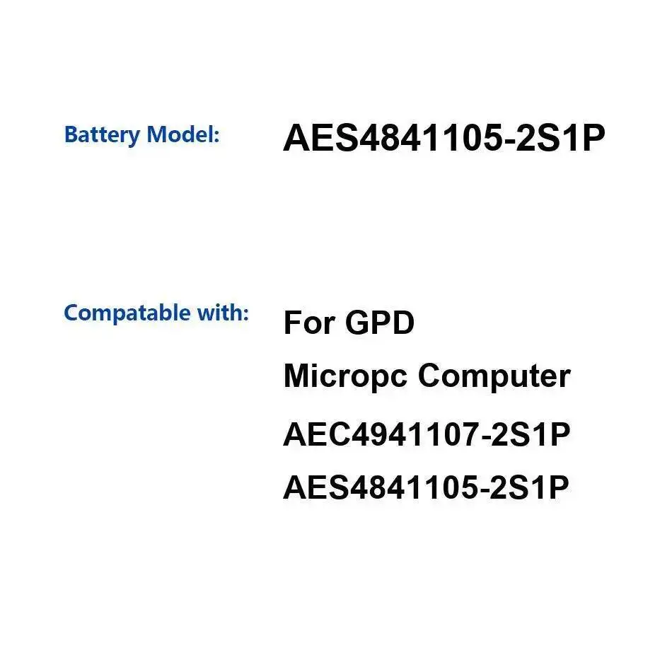 

Fast Charging Laptop Battery For Gpd Micropc Computer AEC4941107-2S1P AES4841105-2S1P 3100Mah High Performance