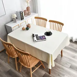100% Polyester Tablecloth, Kitchen, Restaurant, Party, Holiday Table Decoration, Solid Color Tabletop Cover, Natural Fabric