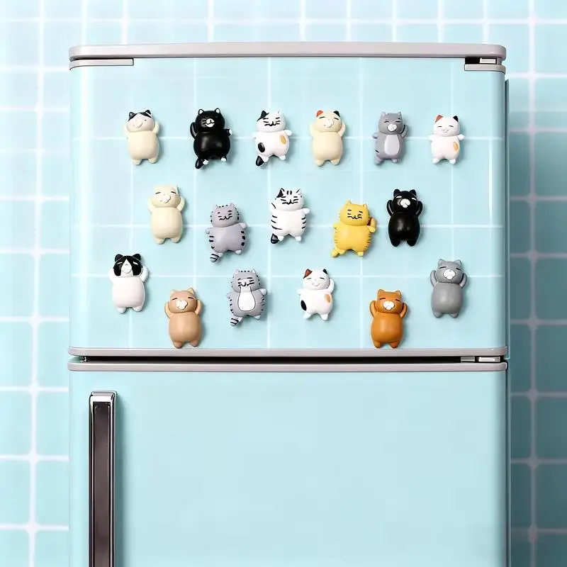 5pcs Large Kitten Refrigerator Magnets – Christmas Decoration for Fridge, Kitchen, Office, Cute