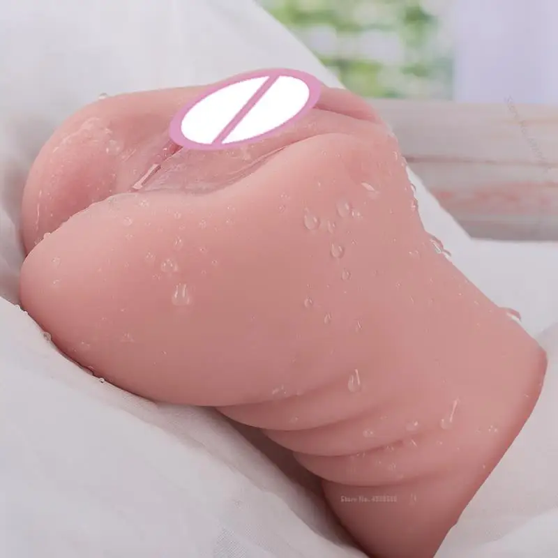 Sex Toys For Men Soft Silicone 2 In 1 Can Pussy Artiflcial Vagina Male Masturbator Man Fake Vagina¨sex Toy Double Channels Adult